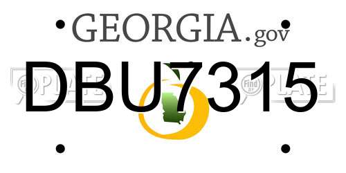 DBU7315 Georgia License Plate