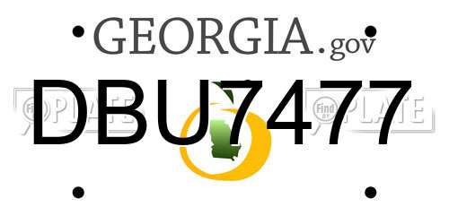 DBU7477 Georgia License Plate