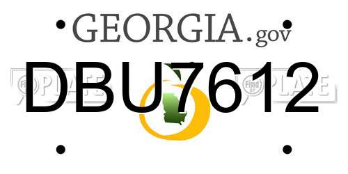 DBU7612 Georgia License Plate