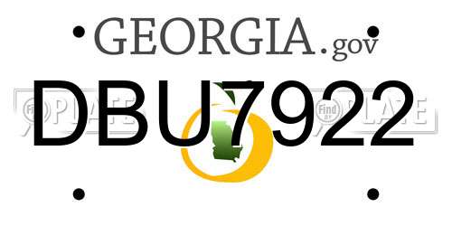 DBU7922 Georgia License Plate