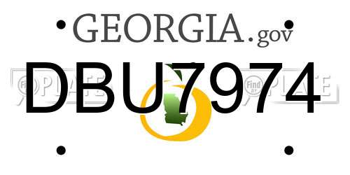 DBU7974 Georgia License Plate