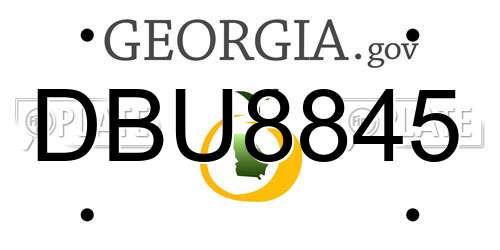 DBU8845 Georgia License Plate