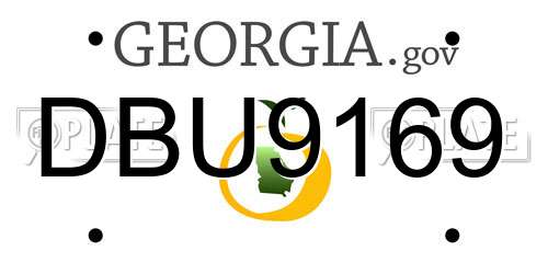DBU9169 Georgia License Plate