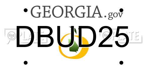 DBUD25 Georgia License Plate