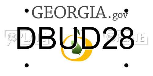 DBUD28 Georgia License Plate