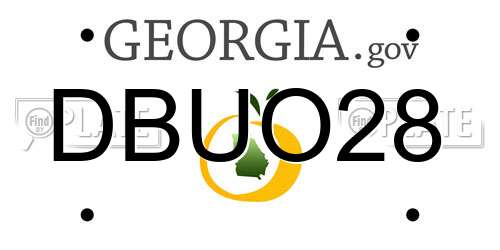 DBUO28 Georgia License Plate