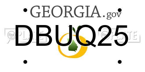 DBUQ25 Georgia License Plate