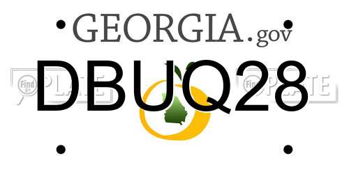 DBUQ28 Georgia License Plate
