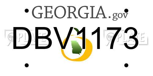 DBV1173 Georgia License Plate