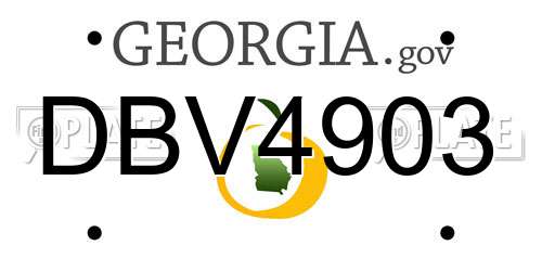DBV4903 Georgia License Plate