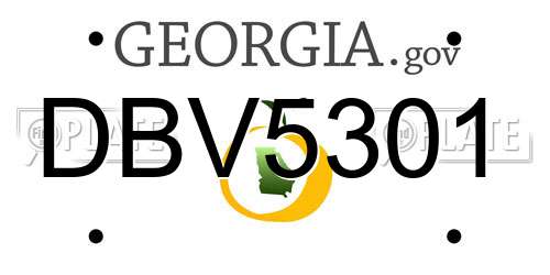 DBV5301 Georgia License Plate