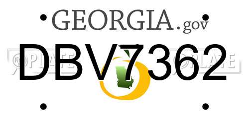 DBV7362 Georgia License Plate