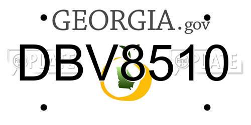 DBV8510 Georgia License Plate