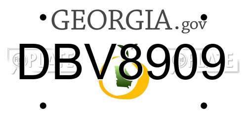 DBV8909 Georgia License Plate