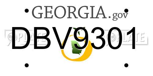 DBV9301 Georgia License Plate