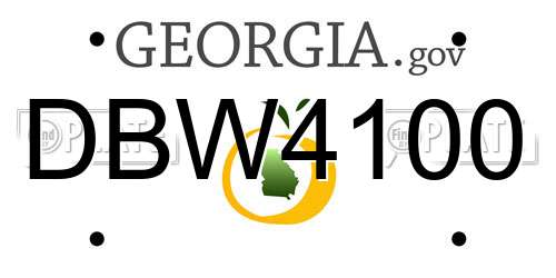 DBW4100 Georgia License Plate
