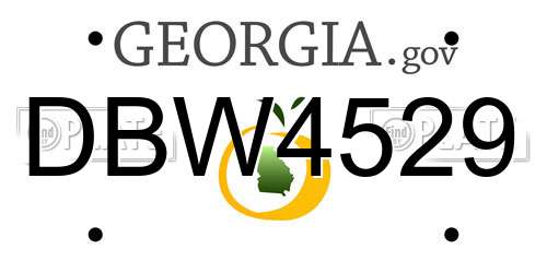 DBW4529 Georgia License Plate