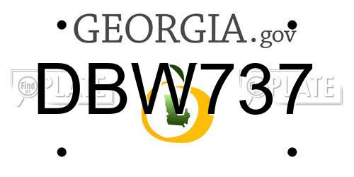 DBW737 Georgia License Plate