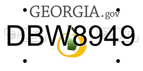DBW8949 Georgia License Plate