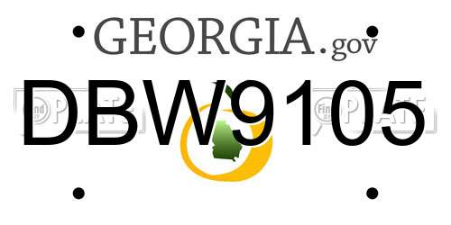 DBW9105 Georgia License Plate