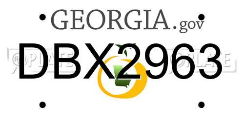 DBX2963 Georgia License Plate