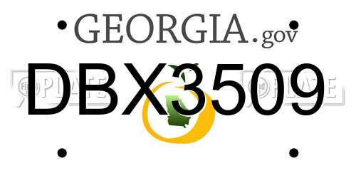 DBX3509 Georgia License Plate