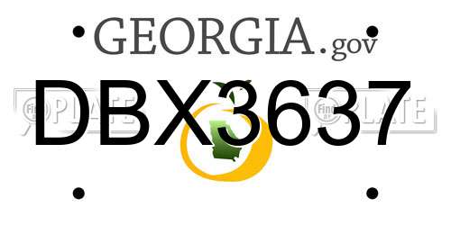 DBX3637 Georgia License Plate