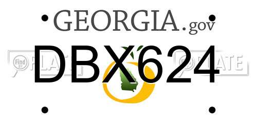 DBX624 Georgia License Plate
