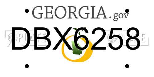DBX6258 Georgia License Plate