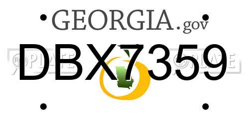DBX7359 Georgia License Plate