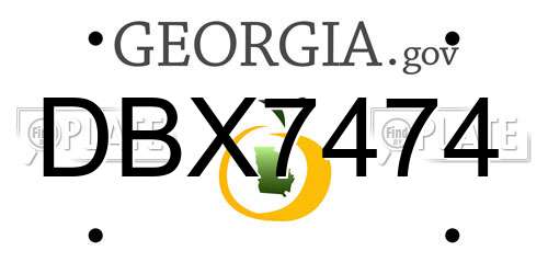 DBX7474 Georgia License Plate