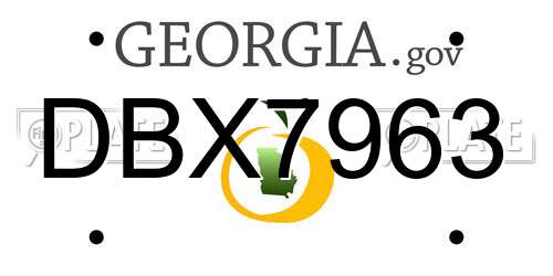 DBX7963 Georgia License Plate