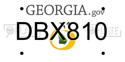DBX810 Georgia License Plate
