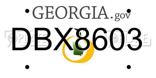 DBX8603 Georgia License Plate