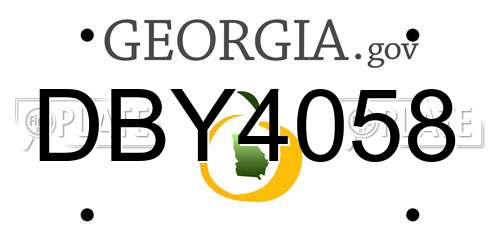 DBY4058 Georgia License Plate