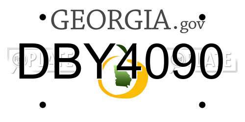 DBY4090 Georgia License Plate