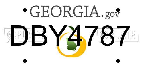 DBY4787 Georgia License Plate
