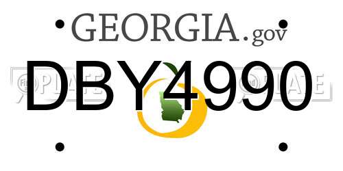 DBY4990 Georgia License Plate