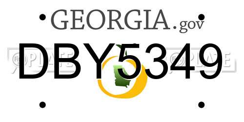 DBY5349 Georgia License Plate