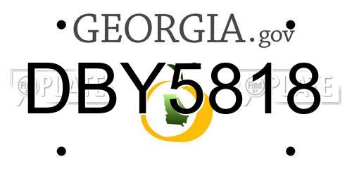 DBY5818 Georgia License Plate