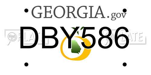 DBY586 Georgia License Plate