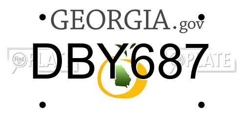 DBY687 Georgia License Plate