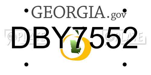DBY7552 Georgia License Plate