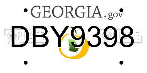 DBY9398 Georgia License Plate