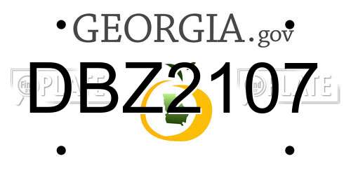 DBZ2107 Georgia License Plate
