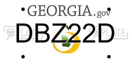 DBZ22D Georgia License Plate