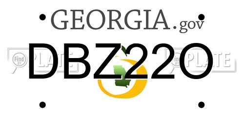 DBZ22O Georgia License Plate