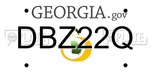 DBZ22Q Georgia License Plate