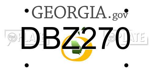 DBZ270 Georgia License Plate