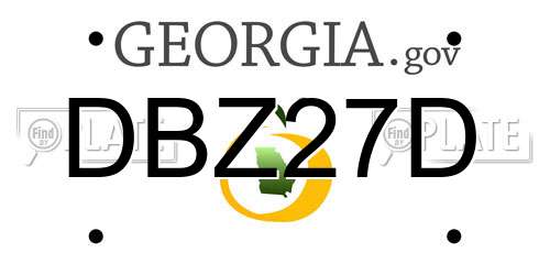 DBZ27D Georgia License Plate